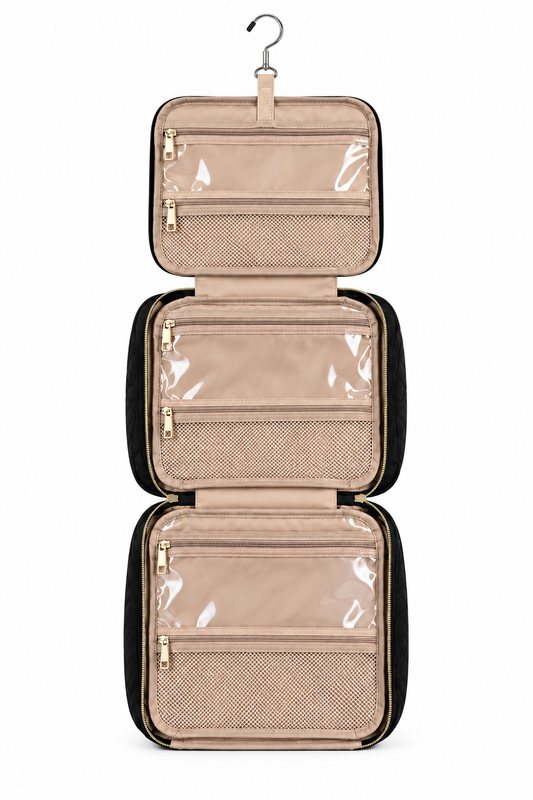 Black Beige Toiletry Organizer Portrait
