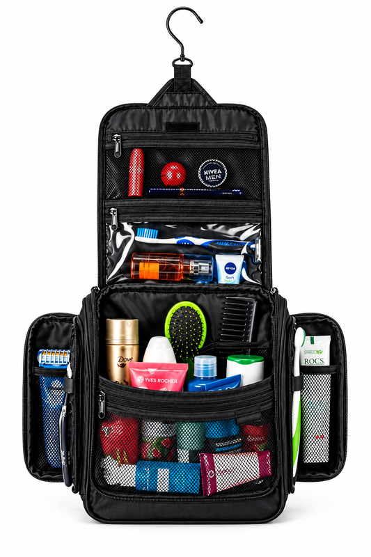 Black Toiletry Bag Portrait