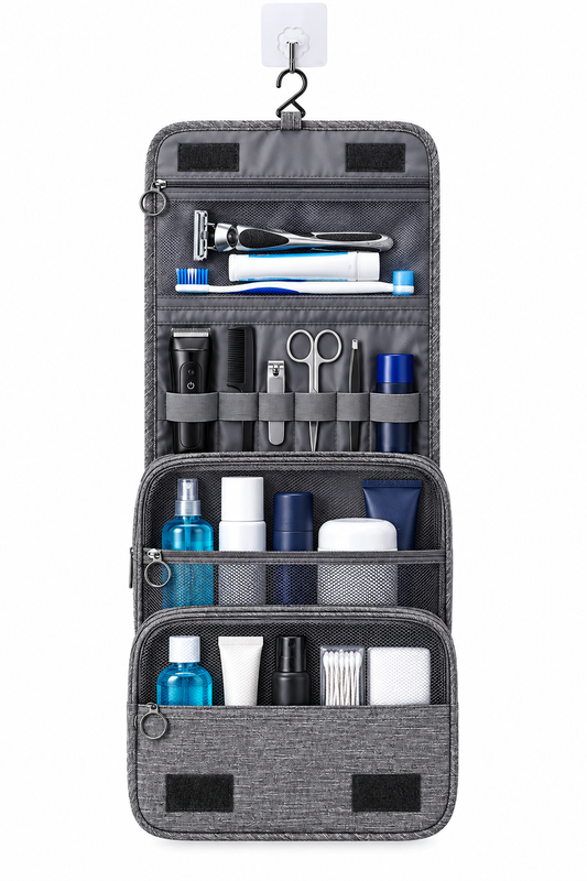 Grey Toiletry Bag Portrait
